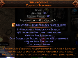 RISE OF THE ABYSSAL SHANKGONNE UNIQUE BOOTS LVL 66 REQ - image