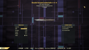 Bloodied 40% faster swing speed Combat Knife + 1 Strength - image