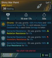 ⭐[MODDED] L1 WAR PAINT - ON USE +50% ALL RES 17s - ON USE ALL ELE IMMUNE 3s - ON USE SHOCK SPLAT⭐ - image
