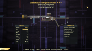 Bloodied 50% VATS Crit Pipe Revolver Rifle + 25% less VATS - image