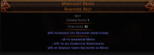 RISE OF THE ABYSSAL Midnight Braid Rawhide Belt UNIQUE BELT NO LVL REQUIRED - image