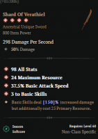 SEASON 10 4 GA SHARD OF VERATHIEL 4GA SHARD OF VERATHIEL +120% ASPECT POWER HEARTSEEKER SWORD - image