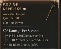 800 IP 1GA Rod of Kepeleke - random other stats - Season 9 - image