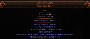 RISE OF THE ABYSSAL Vigilant View UNIQUE RING LVL 26 REQ - image