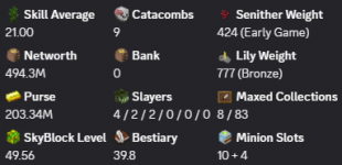 ✅❗️Solo-Coop | 49 SB lvl | 21.00 AVG | Cata 9 | 494.3M NW | Full accept | Hypixel SkyBlock❗️✅ - image