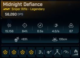 ⭐[MODDED] L50 MIDNIGHT DEFIANCE (TWITCH DROP) - 58K DPS - 0.5s RELOAD - BIPOD - COV MAG - CEO...⭐ - image