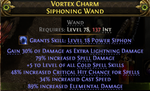 STORMWEAVER FROSTBOLT WAND +5 COLD SKILLS 34% CAST SPEED 79% SPELL DMG 30% EXTRA DMG 89% ELE DMG 48% - image