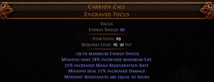 RISE OF THE ABYSSAL Carrion Call UNIQUE FOCUS LVL 16 REQUIRED WITCH FOCUS MINION FOCUS - image