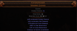RISE OF THE ABYSSAL Candlemaker UNIQUE GLOVES LVL 12 REQUIRED FIRE DAMAGE GLOVES - image