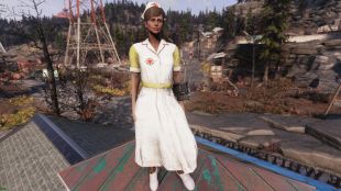 Asylum Worker Uniform Yellow + Asylum Worker Hat Yellow [Outfit Set] - image