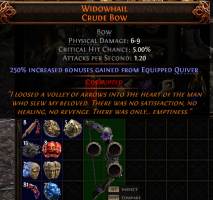 RISE OF THE ABYSSAL 3 SOCKET PERFECT WIDOWHAIL BOW NO LVL REQ 250% QUIVER BONUS +3 PERFECT RUNES - image