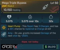 ⭐L50 MEGA TRIPLE BYPASS - 10.150 HEAL, 5.075 INSTANT, 5.075/10s HOT, AMP +200% DMG NEXT SHOT⭐ - image