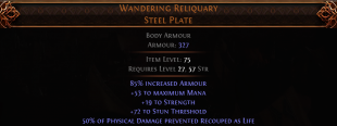 RISE OF THE ABYSSAL Wandering Reliquary Steel Plate UNIQUE CHEST LVL 27 REQ UNIQUE BODY ARMOUR - image