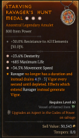 (S10) Legendary Amulet 3GA - Dexterity - Maximum Life - Movement Speed - image