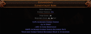 RISE OF THE ABYSSAL Gloamgown Elementalist Robe UNIQUE CHEST LVL 45 REQ SORCERESS WITCH CHEST - image