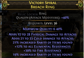 RING COLD+PHYSICAL DMG 40% RARITY FOUND 12% ALL RESIST 39% FIRE RESIST RANGER MONK MERC WARRIOR RING - image