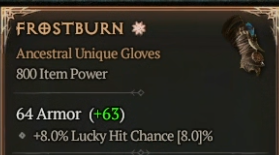 800 IP 1GA Frostburn - random stats - season 9 - image