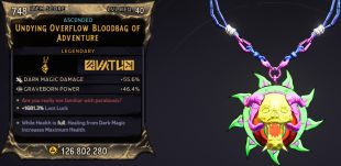 ⭐[MODDED] L40 AMULET - 1681% LOOT LUCK! - DARK DMG 55.6%, GRAVE PWR 46.4% - BEST LL AMULET IN GAME!⭐ - image