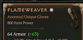 800 IP 1GA Flameweaver - random stats - Season 9 - image
