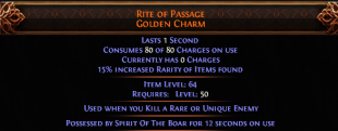 RISE OF THE ABYSSAL Rite of Passage UNIQUE Golden Charm - image