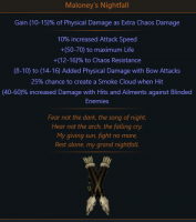 Maloney's Nightfall, Vile Arrow Quiver - PC ( Standard SoftCore ) Instant Delivery - image