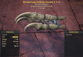 Bloodied Deathclaw Gauntlet [40% Faster Swing | +1 Strength] - image