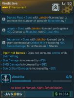⭐[MODDED] L50 ENHANCEMENT (JAKOBS) - 3 PERKS - 25% GUN DMG - 38% SMG DMG - 50% GUN CRITICAL DMG⭐ - image