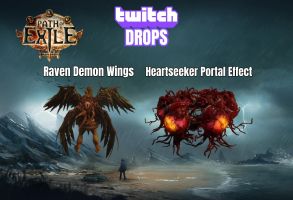 Raven Demon Wings + Heartseeker Portal Effect | Path of Exile Twitch Drops - image