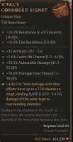 X'fal's Corroded Signet 750 IP - Season 7 - random stats - image