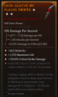 3GA Glaive ☆363 Dexterity ☆1370 Maximum Life ☆150% Critical Strike Damage - image