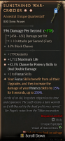 2GA SUNSTAINED WAR-CROZIER *Max life/*Chance for Potency Skills to Deal Double Damage + High Asepct - image