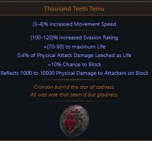 Thousand Teeth Temu, Vaal Buckler - PC ( Standard SoftCore ) Instant Delivery - image
