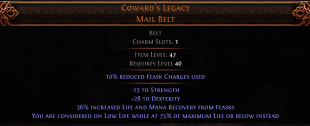 RISE OF THE ABYSS Coward's Legacy Mail Belt UNIQUE BELT NO LVL REQUIRED HIGH DEXTERITY STRENGTH BELT - image