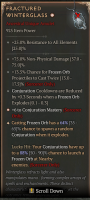 1GA +6Conjuration Casting/64%Frozen Orb Mastery/ LUCKY HIT 88% HIGHROLL/FRACTUREDWINTER GLASS Amulet - image
