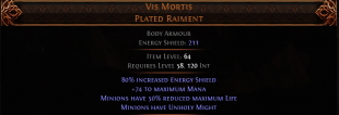 RISE OF THE ABYSSAL Vis Mortis UNIQUE CHEST LVL 58 REQ MINIONS GET DAMAGE BUFF MINION  WITCH CHEST - image