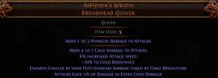 RISE OF THE ABYSSAL Asphyxia's Wrath Broadhead Quiver UNIQUE QUIVER NO LVL REQ RANGER QUIVER AMAZON - image