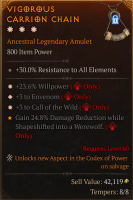 S10 - 3GA Amulet Willpower/Envenom/Call of the Wild - image