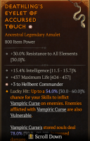 SEASON 10 1 GA SPIRITBORN AMULET GA +3 POTENT GA 12% DEXTERITY - image