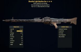 [PC] - Bloodied Light Machine Gun (Explosive, 15% VATS Crit Meter)- - image