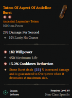 SEASON 10 2 GA TOTEM GA WILLPOWER + GA COOLDOWN REDUCTION FLESHRENDER DRUID TOTEM 2GA TOTEM FLESHREN - image