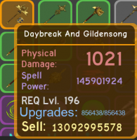 Dungeon quest leg mage sword - image