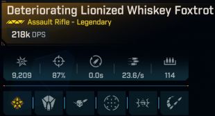 ⭐[MODDED] L50 WHISKEY FOXTROT - 218K DPS - 23.6/s F.R. - INSTANT RELOAD - THROWN WEAPON ON RELOAD!⭐ - image
