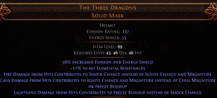 RISE OF THE ABYSSAL THE THREE DRAGONS UNIQUE HELMET LVL 45 REQ RANGER HELM HUNTRESS HELM AMAZON HELM - image