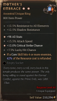 2GA MOTHER'S EMBRACE *All Stats/*Critical Strike Chance + High Aspect - image