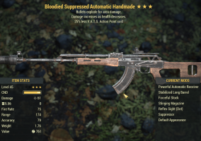 Bloodied Explosive Handmade [25% less V.A.T.S. Action Point cost] - image