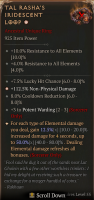 55 LVL REQ GREATER AFFIX TAL RASHA'S IRIDESCENT LOOP RING GA NON PHYSICAL DAMAGE TAL RASHA RING 925 - image