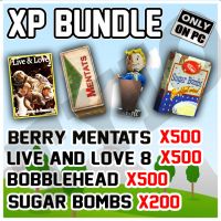 XP BOOST BUNDLE {Berry Mentats X500/ live and love 8 X500/ Bobblehead Leader X500/ SUGAR BOMB X200} - image