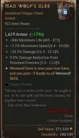 Mad Wolf's Glee 925 IP Ancestral Unique (+806 ML/5.2% MS/20.5% D/9% DRFP) - image