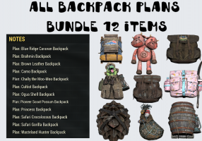 ⭐ALL RARE BACKPACK PLANS(Princess Backpack,Camo Backpack,Safari Crocolossus,Chally The Moo-Moo etc.⭐ - image