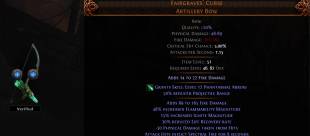 RISE OF THE ABYSSAL FAIRGRAVES' CURSE ARTILLERY BOW LVL 46 REQ LEVELING BOW - image